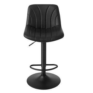 Barstoel 2-delige set, keukenkruk, verstelbaar 88-108 cm | Zwart | 43x46,5x88-108 cm