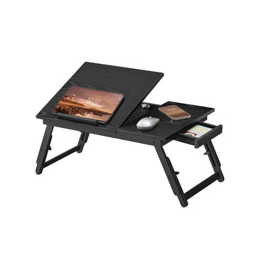Laptopstandaard met inklapbare poten | Ebbenhoutzwart | 55,5x34,9x22,5-32 cm
