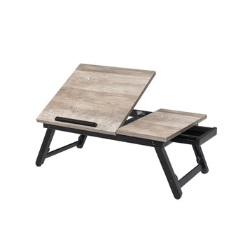 Bamboe laptopstandaard - greige bureauverhoger - verstelbaar - 55 x 35 x 23 cm