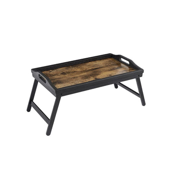 Bedtafel met opvouwbare bamboe poten - ontbijt- en laptoptafel - 50 x 30 x 26 cm