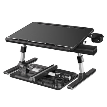 In hoogte verstelbare laptoptisch voor bed en bank | Zwart | 56x40x25,5-36 cm