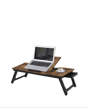 Verstelbare laptoptafel - bedtafel - draagbaar - bamboe - bruin - 71 x 35 x 23 cm