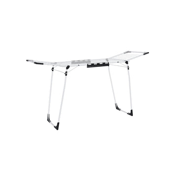 Wit droogrek - inklapbaar kledingrek - staal/PP - 56,5 x 173 x 96,5 cm - 4 kg