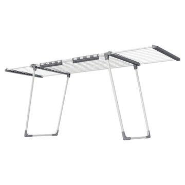 Droogrek met uitschuifbare vleugels | Wit-grijs | 113,5-200x62,5x90 cm