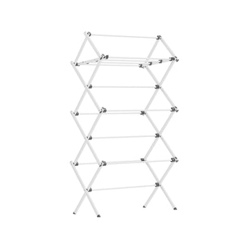 Wit stalen droogrek - inklapbaar - lichtgewicht - compact - 37 x 75 x 135,1 cm