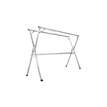 Uitschuifbaar droogrek - wasrek - kledingrek - roestvrij staal - 66 x (133-200) x 130 cm