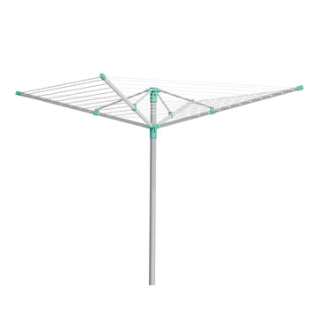 Hoogteverstelbare droogmolen met 40 m drooglijn | Zilver-Groen | 139,4x139,4x120-180 cm