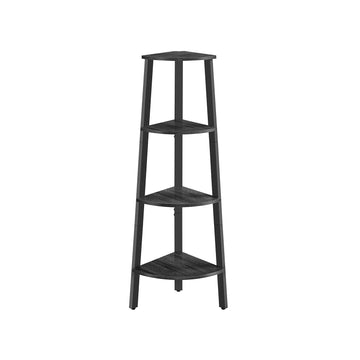 Hoekrek 4 niveaus - Opbergrek - Displayrek - Grijs - Ruimtebesparend - 33,4 x 33,4 x 125 cm