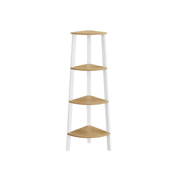 Hoekrek - Modern design - Spaanplaat & staal - 33,4 x 33,4 x 125 cm - Eikenkleur - 5 kg