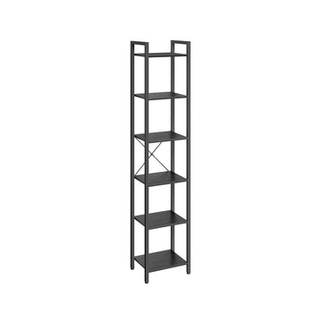 Boekenkast met 6 planken - Opbergrek - Eenvoudige montage - 90 x 30 x 180 cm