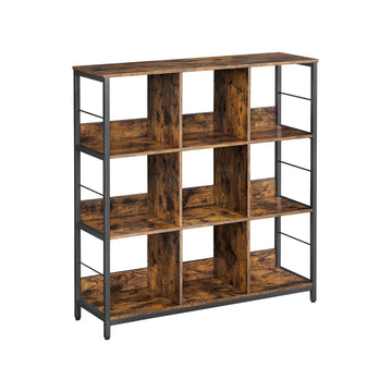 Vintage bruin-zwart opbergrek - staal en spaanplaat - 30 x 100 x 103,1 cm