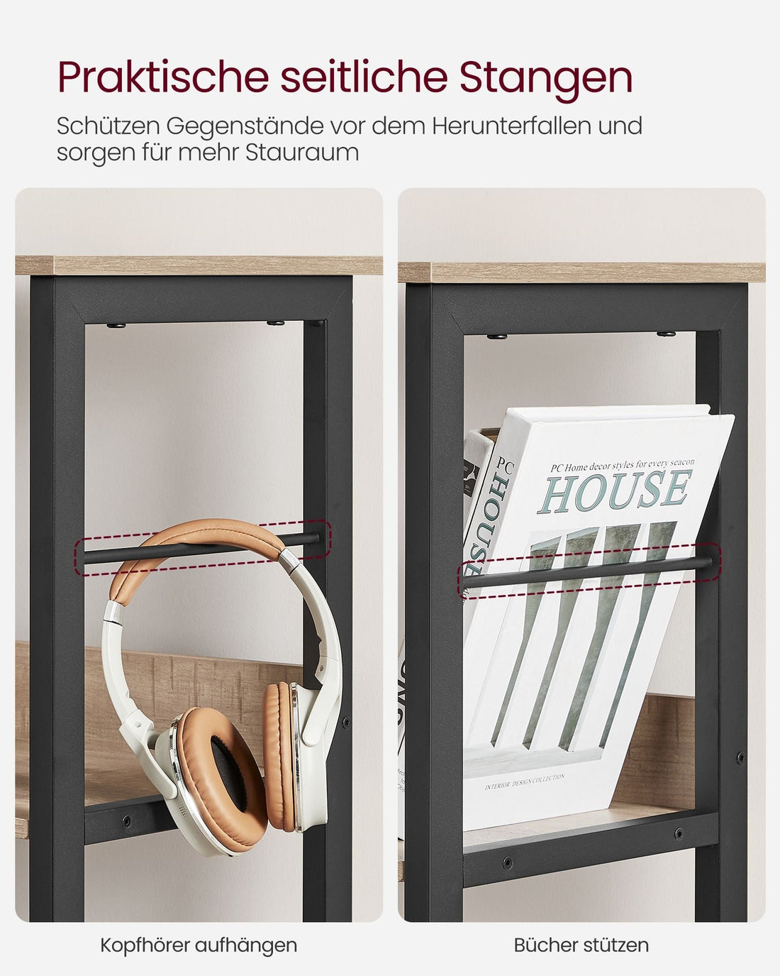 Multifunctioneel staand opbergrek - staal/spaanplaat - zwaar belastbaar - 30 x 100 x 103,1 cm
