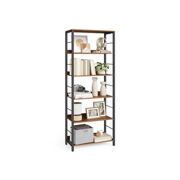 Boekenkast bruin en zwart – opbergkast – 30 x 60 x 178 cm