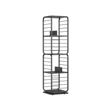Boekenkast zwart - spaanplaat en staal - 43 x 43 x 158 cm