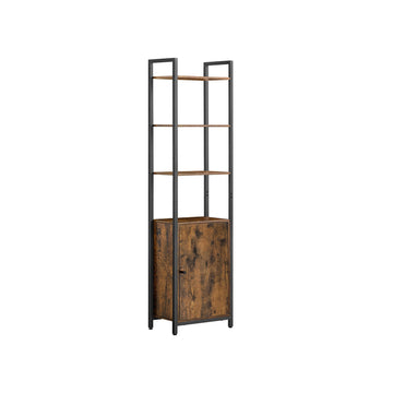 Vintage boekenkast bruin-inktzwart - hoog rek - landelijk - 24 x 40 x 159,5 cm