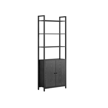 Boekenkast - Opbergmeubel - Planken - Ebony zwart - Inktzwart - 24 x 60 x 159,5 cm