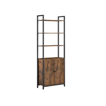 Boekenkast vintage opbergrek 24 x 60 x 159,5 cm bruin-zwart