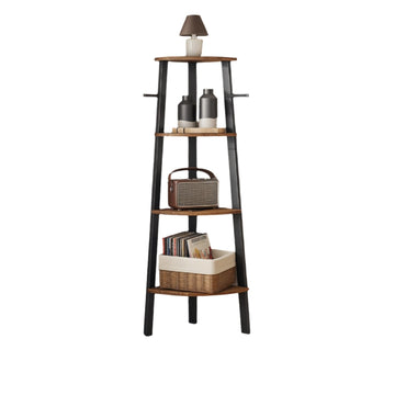 Hoekrek Industrieel - Vintage Bruin-Zwart - Ruimtebesparend - 34 x 125 x 34 cm