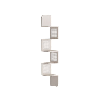 Hoekrek - zwevende plank - spaanplaat/PVC - 20 x 20 x 126 cm - max. 25 kg