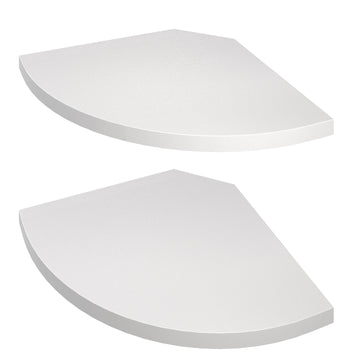 2-delige hoekplankenset voor wandmontage | Wit | 20x20x1 cm