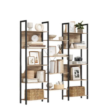 Boekenkast - staand rek - 14 planken - metalen frame - ruimtebesparend - 24 x 158 x 166 cm