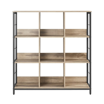Boekenkast met 9 vakken, bruin-zwart | 100x30x103,1 cm