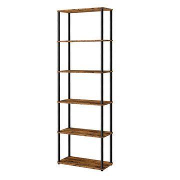 Staand rek met 6 niveaus | Bruin-Zwart | 60x23,8x173,4 cm