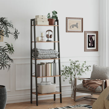 Boekenkast met 5 niveaus modern | Vintage | 56x34x172 cm