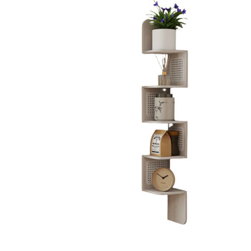 5-laags hoekplank - wandplank - zwevende plank - 20 x 20 x 126 cm