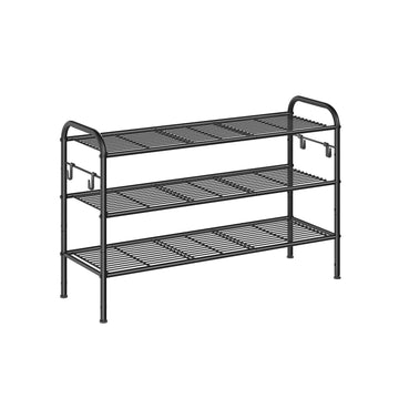 Schoenenrek van staal - zwart - 28 x 85 x 53 cm - stevig en ruimtebesparend