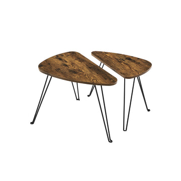 Set van 2 salontafels en bijzettafels - ruimtebesparend - 60 x 38 x 47,5 & 52 x 31,5 x 42,5 cm