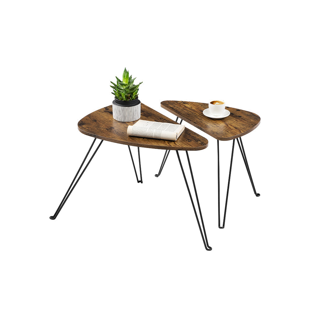 2er-Set Couch- und Beistelltische – platzsparend – 60 x 38 x 47,5 & 52 x 31,5 x 42,5 cm