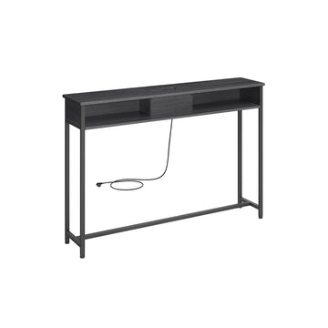 Moderne bijzettafel met stekkerdoos - antraciet-zwart - staal - 100 kg