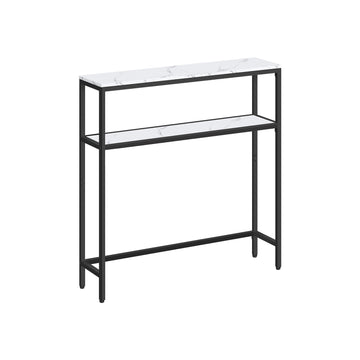 Smalle sidetable – consoletafel – 20 x 80 x 80 cm – wit-zwart