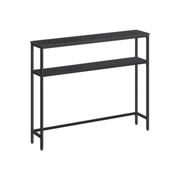 Consoletafel - haltafel van spaanplaat en staal - 20 x 100 x 80 cm - antraciet/zwart
