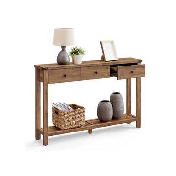 Consoletafel met laden - Haltafel - Entreeplank - Ruimtebesparend - 24 x 120 x 76 cm - Bruin