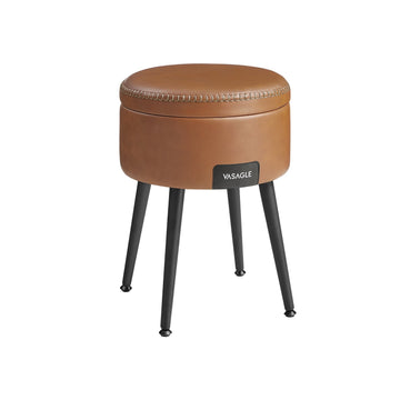 Opbergbank - Poef - Stalen frame - PU-leer - Caramelbruin - 150 kg draagvermogen