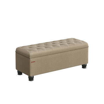 Opbergbank camelbruin - voetenbank - MDF en schuim - 45 x 118 x 45 cm - 150 kg
