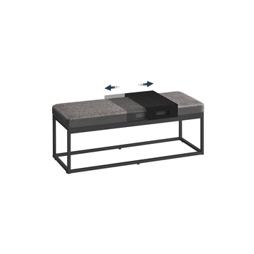 Opbergbank van kunstleer - hocker - zitkist - gewatteerd - 100 x 40 x 50 cm