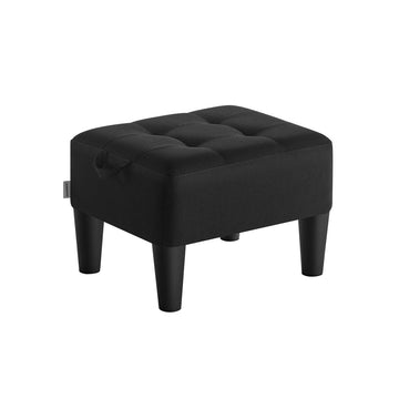 Zwarte kruk - poef - voetenbank - 150 kg - 40 x 32 x 26 cm