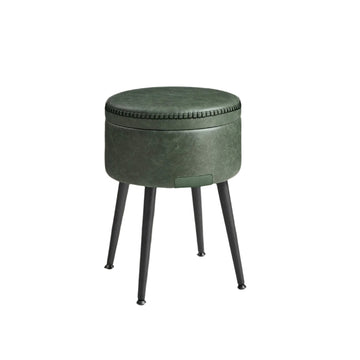 Zitkruk met opbergruimte - max. 150 kg - 38,2 x 44,4 cm - staal, schuim & PU-leer