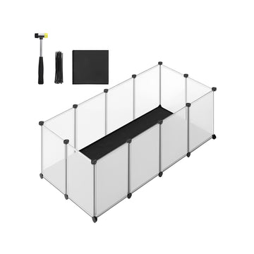 Witte puppyren - hondenren - PP-panelen - 125 x 63 x 42 cm - Oxford-mat