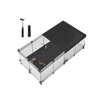 Modulaire speelren voor huisdieren - Aanpasbare dierenkooi - Kunststof - 144 x 74 x 47 cm