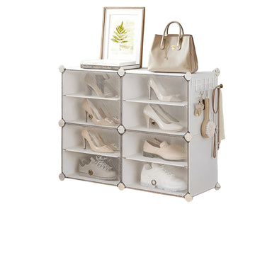 Modulair schoenenrek - wit - stevig - 32 x 83 x 63 cm