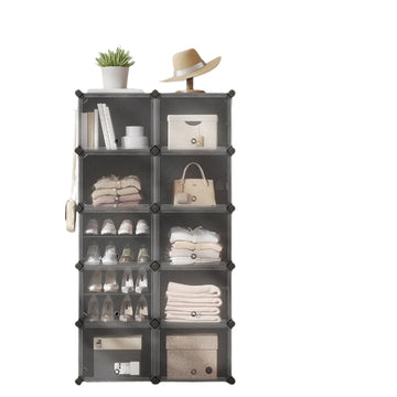 Schoenenrek met 10 vakken - ABS & PP - 32 x 82 x 152 cm