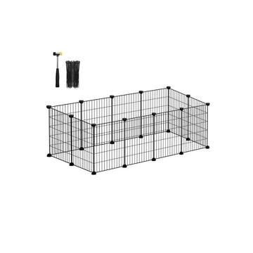 Zwart metalen opbergrek - rasterrek met ABS-koppelingen - 123 x 63 x 41 cm