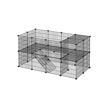 Kleine dierenkooi voor vogels, hamsters en konijnen - ABS/metaal - zwart - 143 x 71 x 73 cm