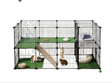 Zwarte dierenren - speelren met antislipmat - 143 x 71 x 73 cm