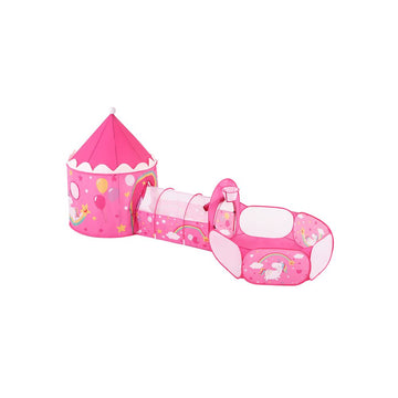 Speeltent voor kinderen, opvouwbaar, roze, polyester, binnen/buiten, 115 x 110 x 36 cm