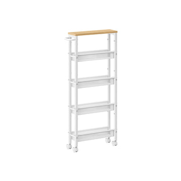 Witte trolley - spaanplaat en staal - 13 x 45,4 x 99,6 cm - max. 12,5 kg